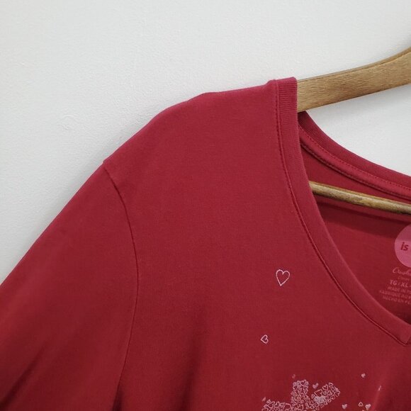 Life Is Good Womens Snowflake Long Sleeve Crusher Tee Size XL Maroon Red V-Neck - Picture 9 of 14